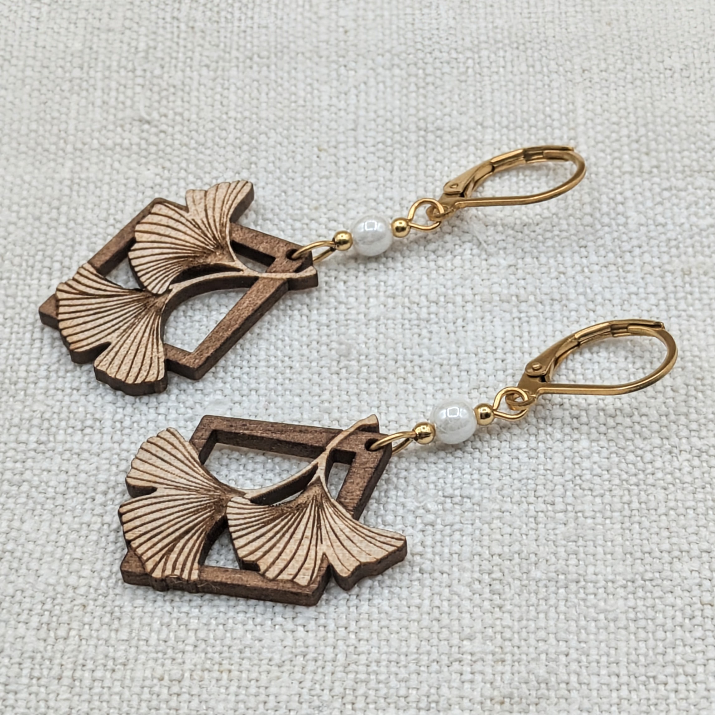 Boucles ginkgo en bois dérable - La Louve