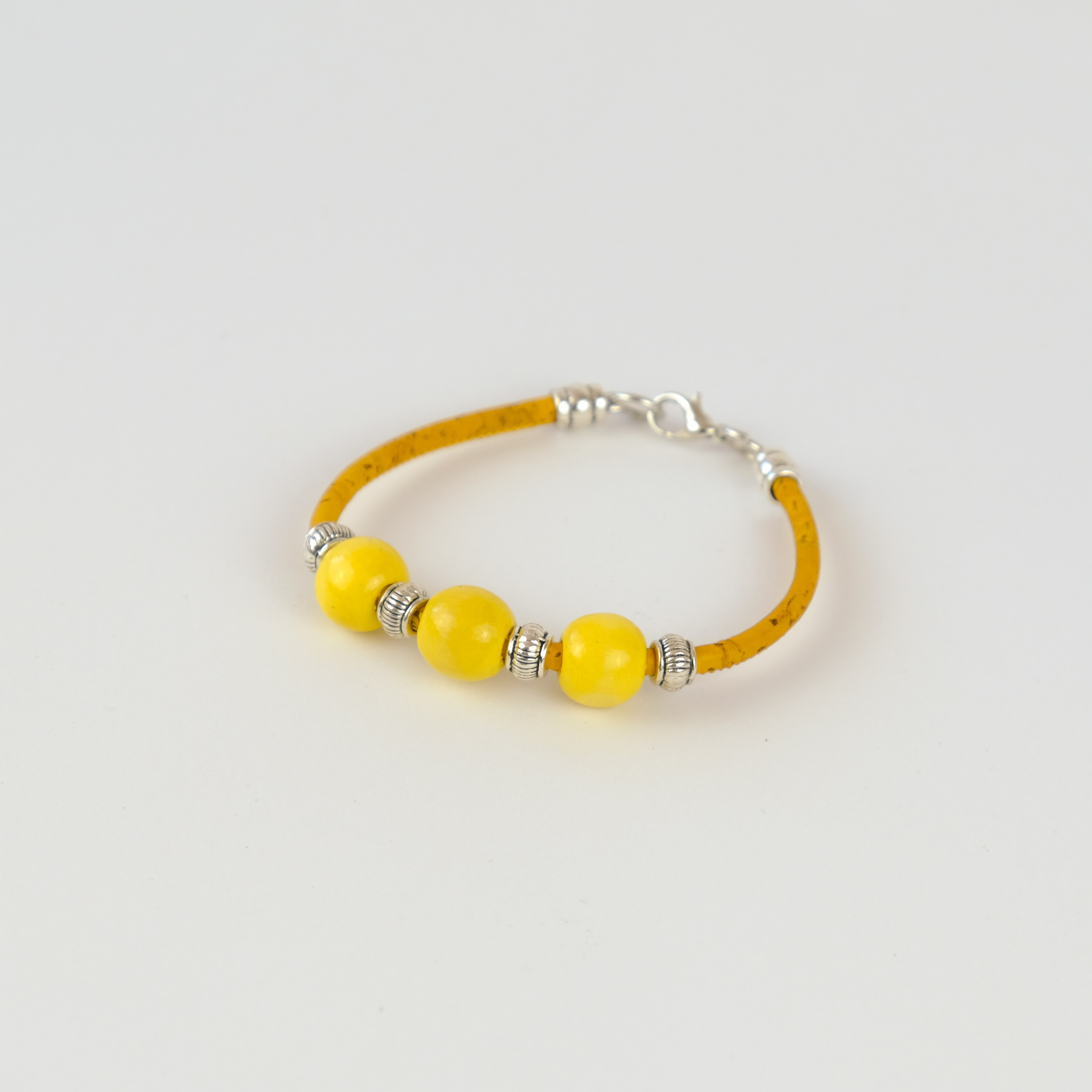 Bracelet liège jaune