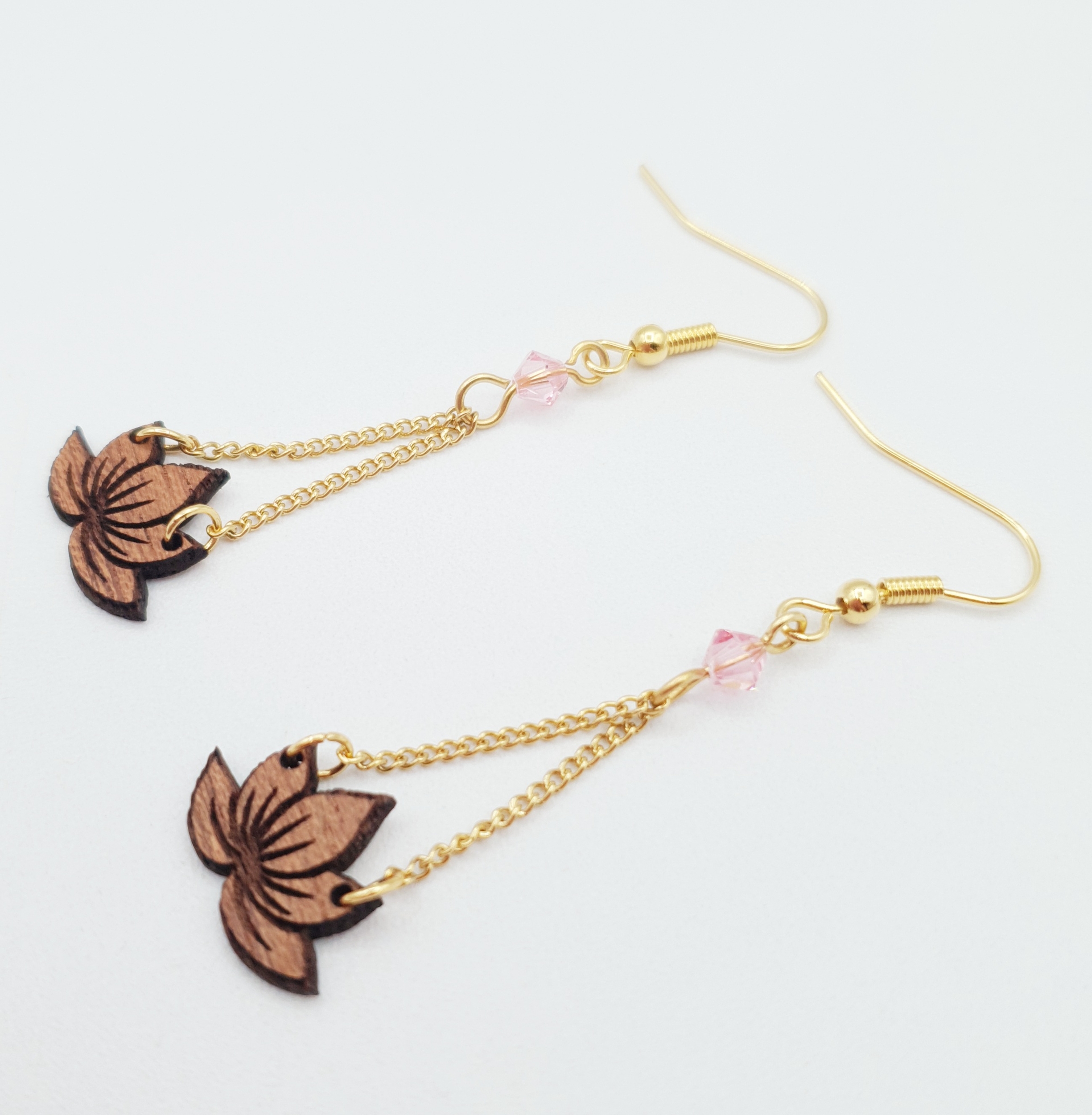 Boucles doreilles acajou