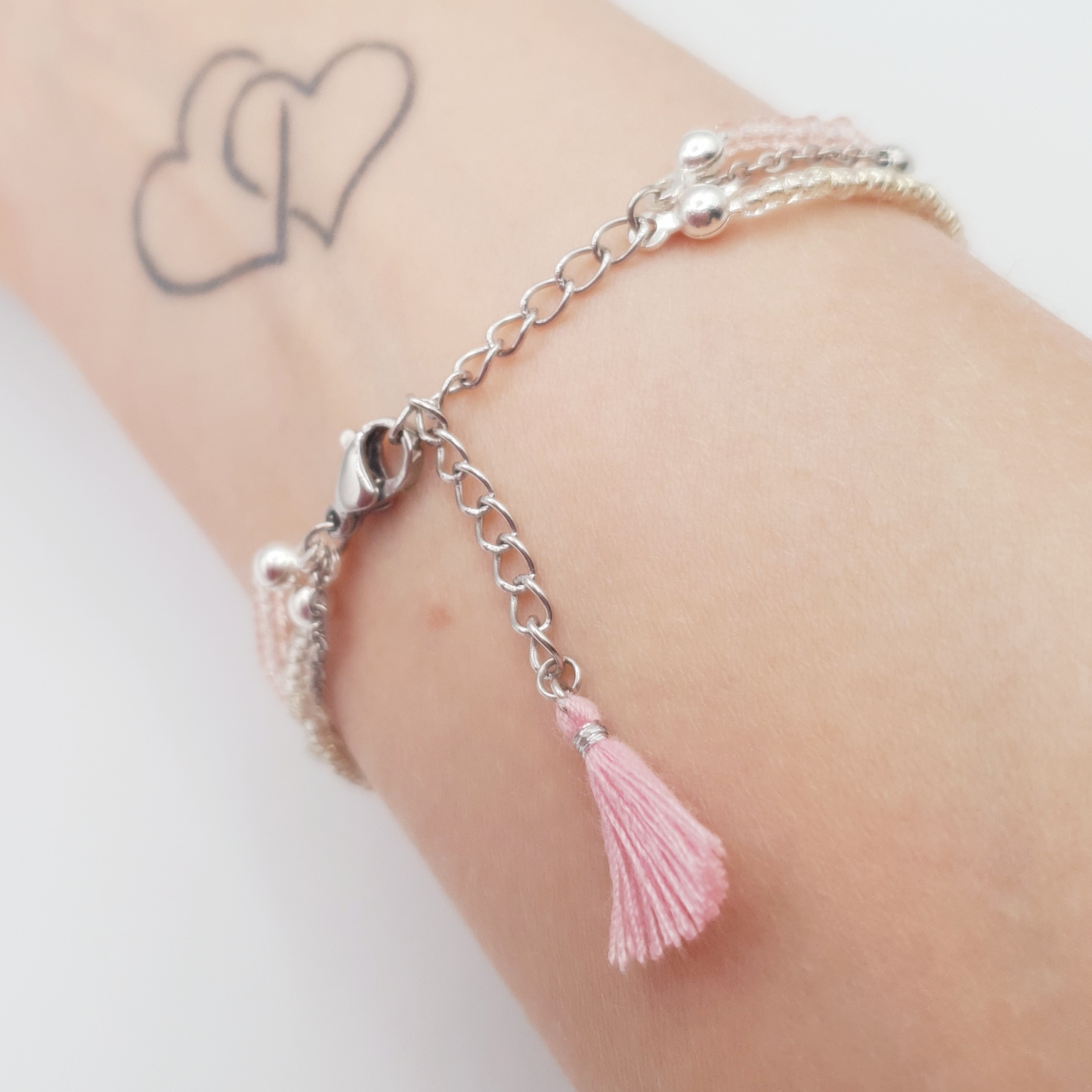 Bracelet triple-brin rose
