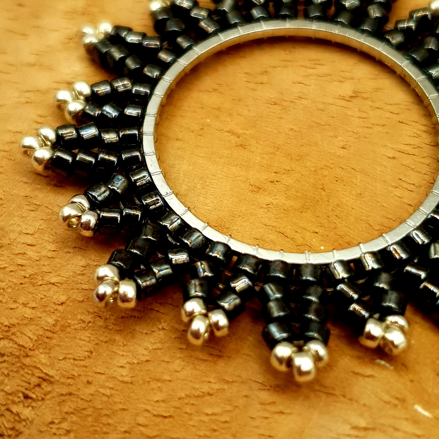 Boucles Baiya noires détail