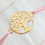 Bracelet arbre de vie rose plaqué or touche finale by ls