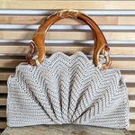 Sac coquillage crochet beige.4