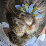 Barrette Alba bleu et doré.2