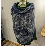 Echarpe éléphant kaki bleu 85