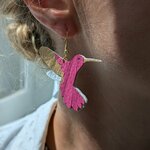 Boucles d'oreilles Athénaïs rose fushia.2