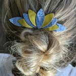 Barrette Alba bleu et doré