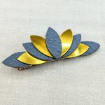 Barrette Alba bleu et or (2)