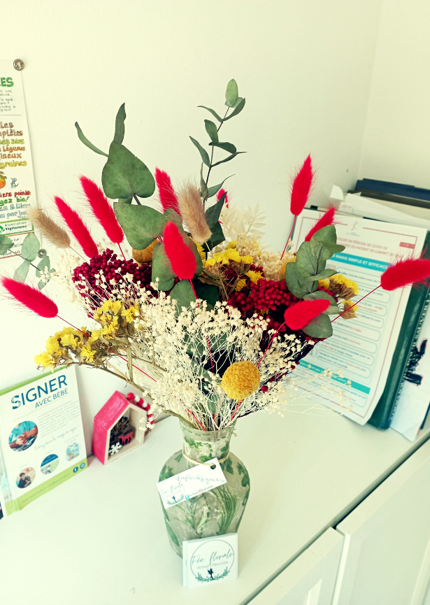 bouquet fleurs sechees salle d attente