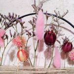 Fée florale - couronne métal à suspendre