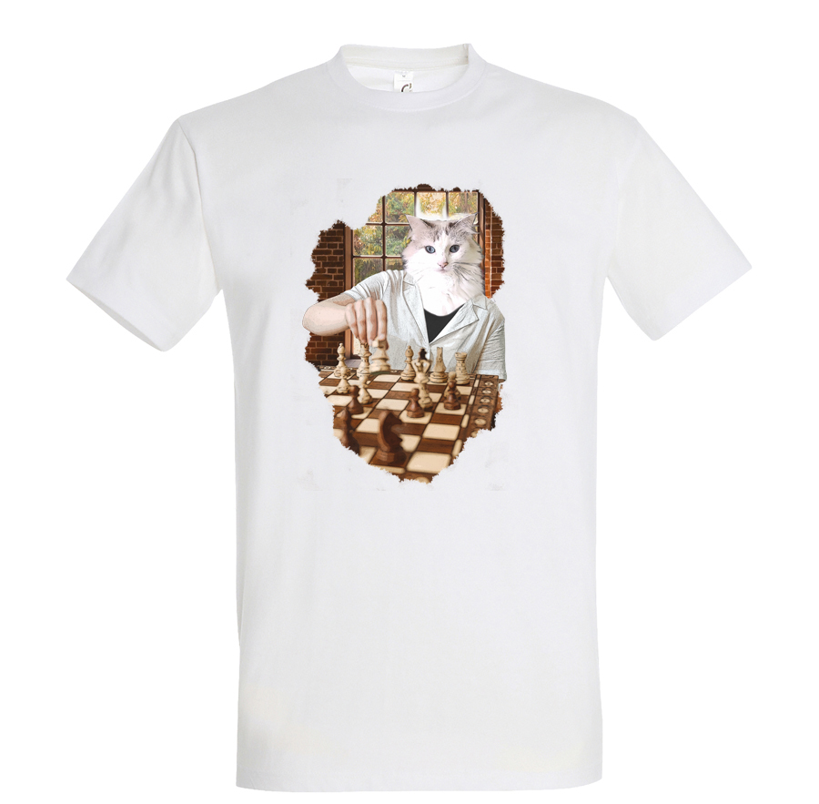 T-shirt chat  joueur d\'échecs