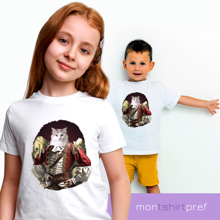 t-shirt enfant chat mousquetaire