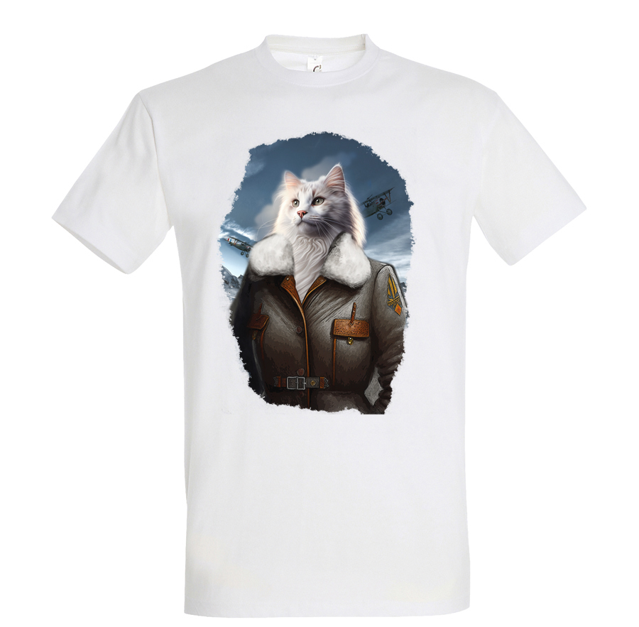T-shirt chat aviatrice