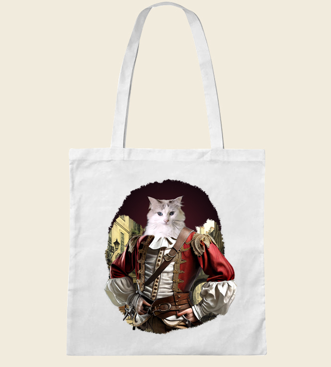 sac chat mousquetaire blanc