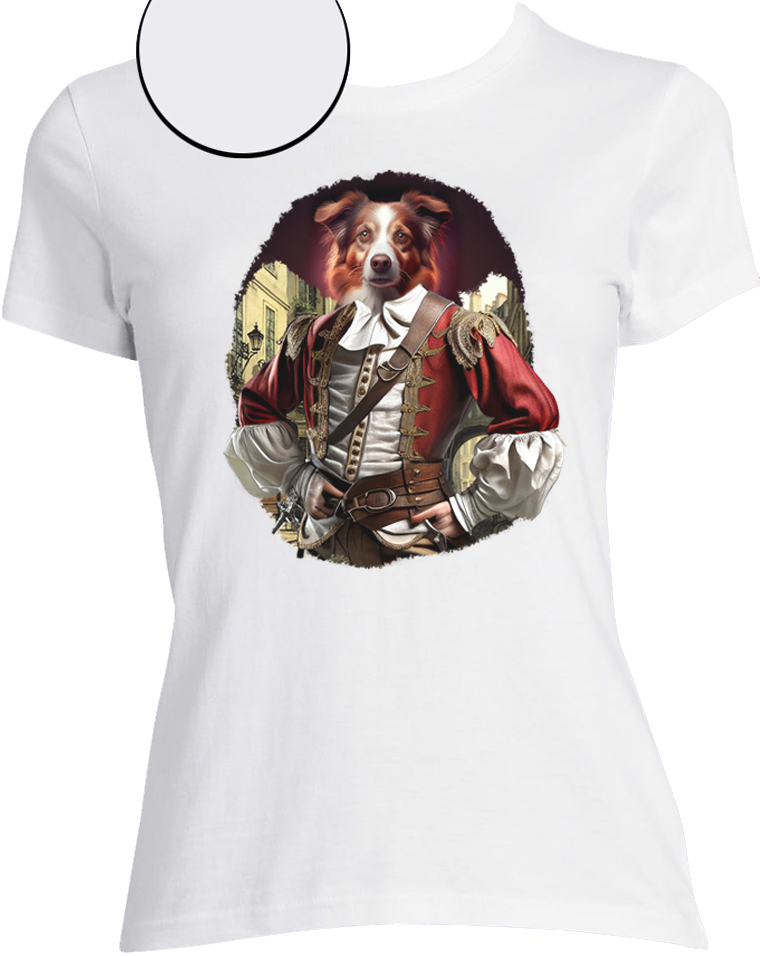 t-shirt blanc femme mousquetaire