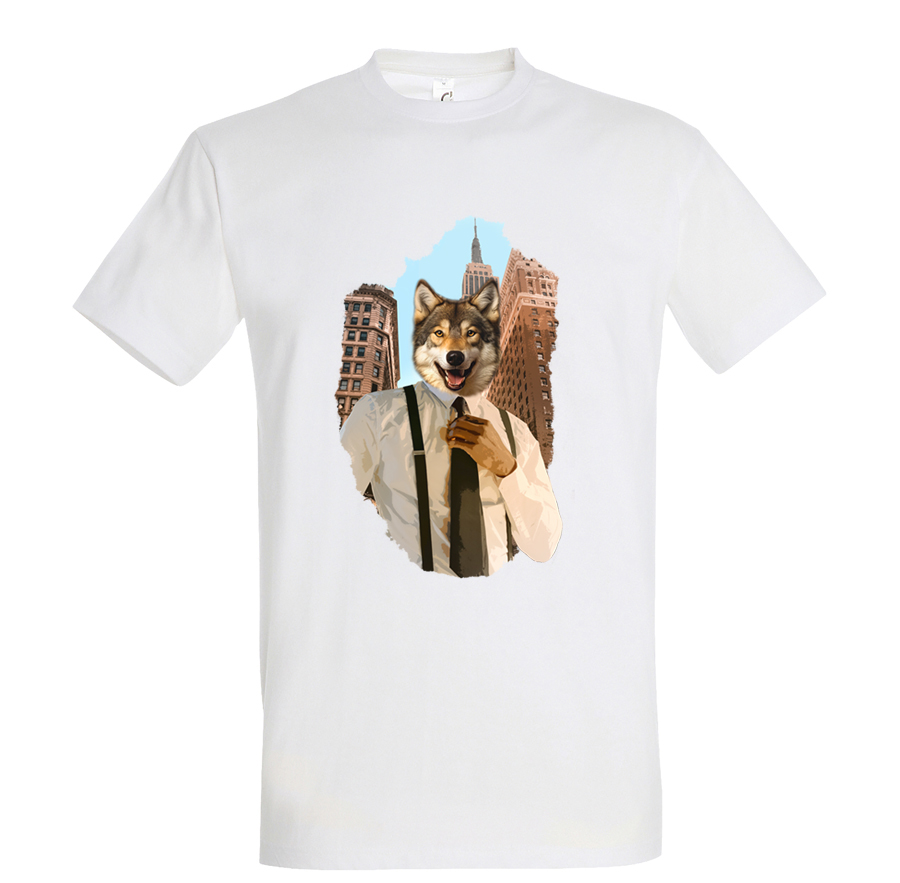 t-shirt homme loup homme loup blanc