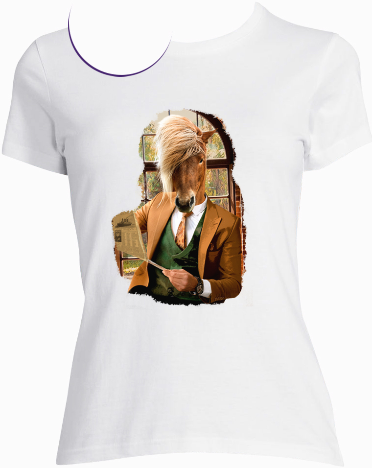 T-shirt femme cheval journal