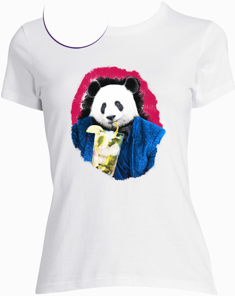 t-shirt panda blanc femme