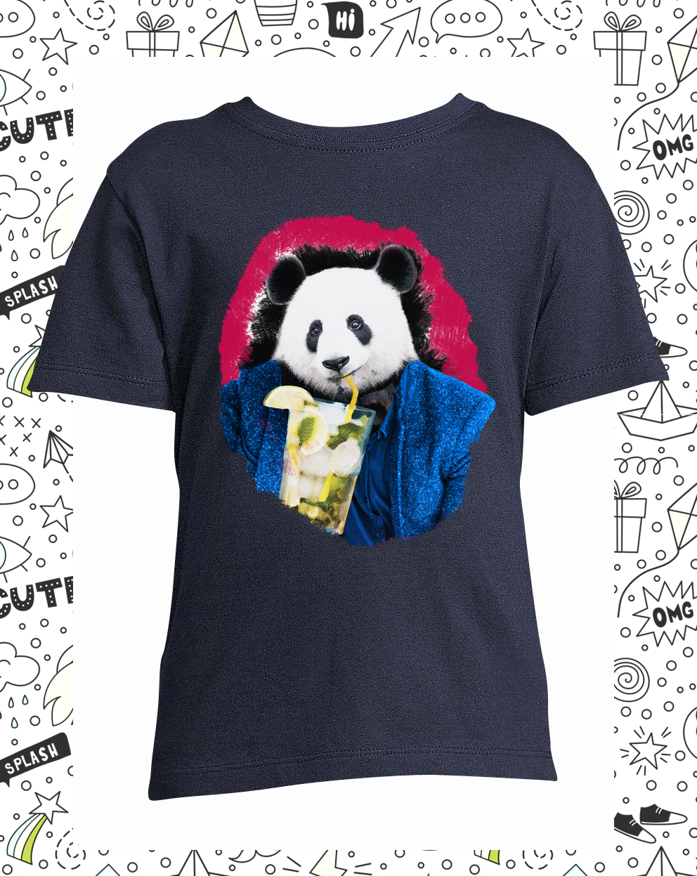 t-shirt panda jeans enfant