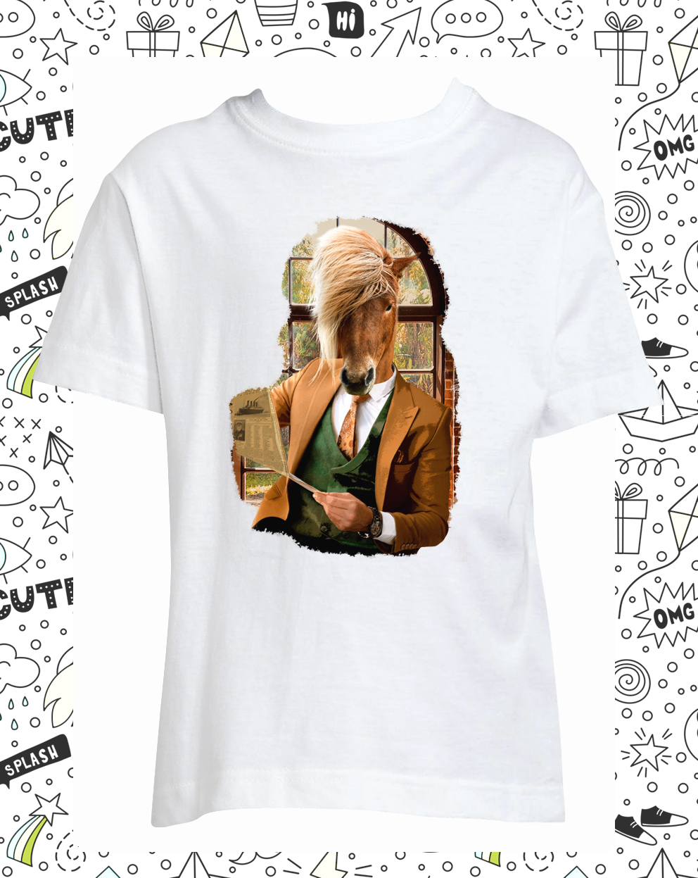 T-shirt enfant cheval journal