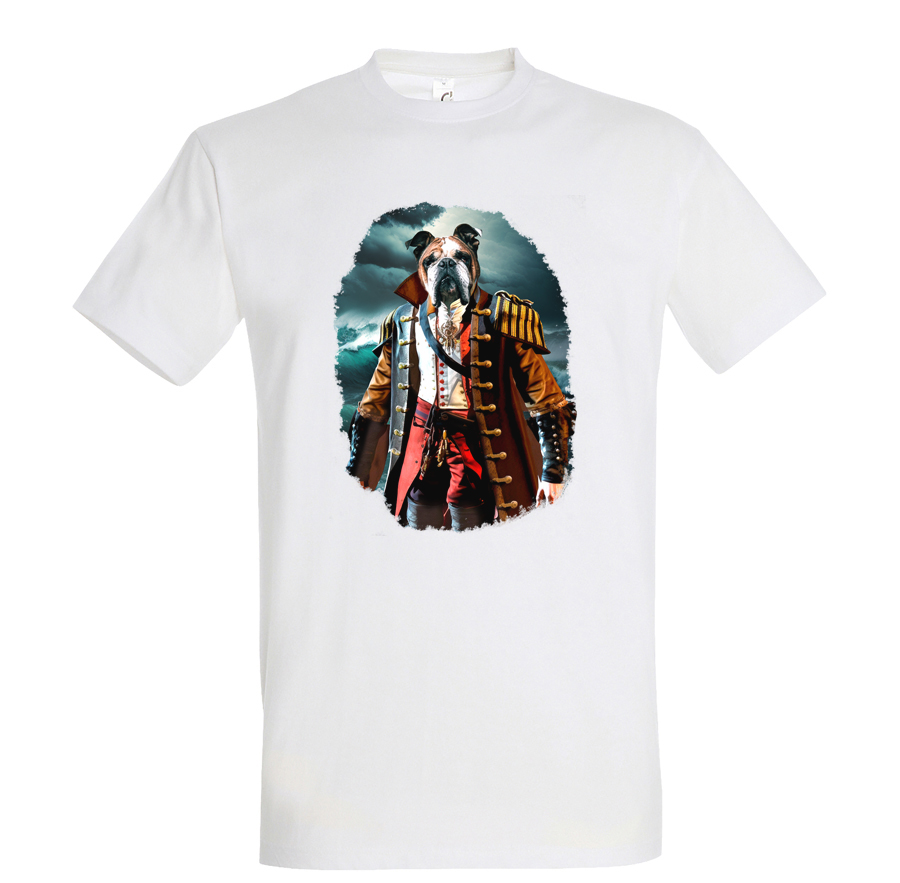 t-shirt chien pirate - homme blanc