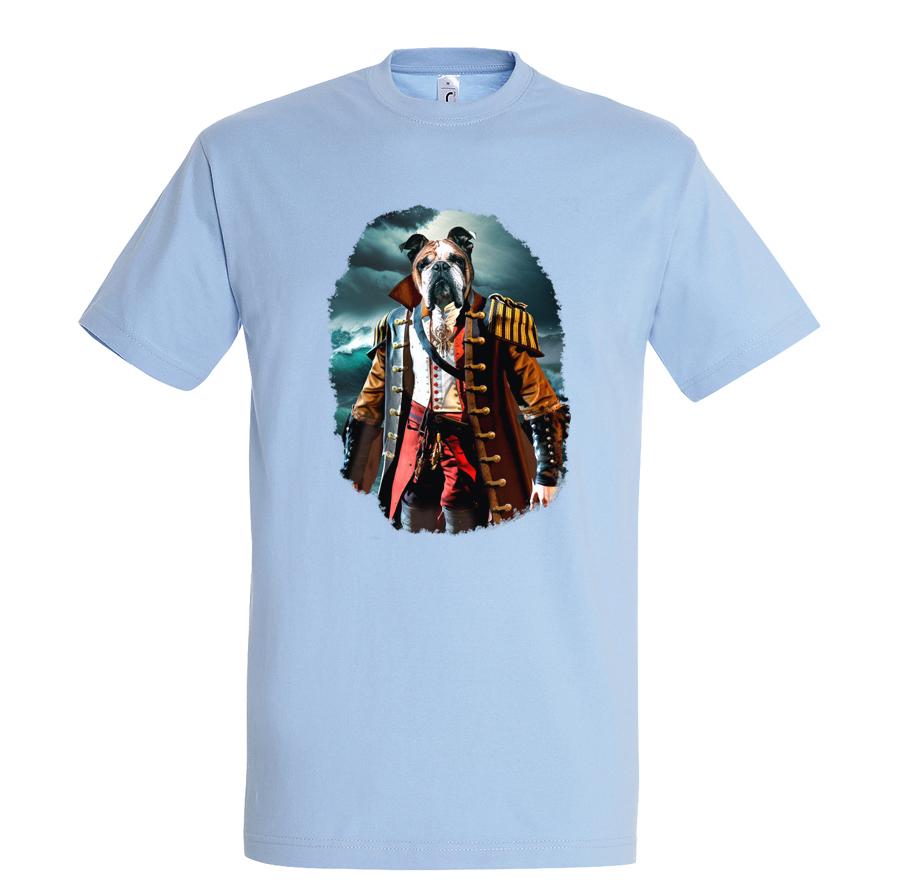 t-shirt chien pirate - homme bleu ciel