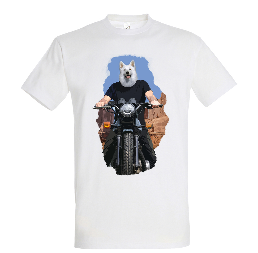T-shirt chien moto