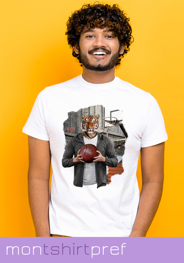 t-shirt homme motif tigre