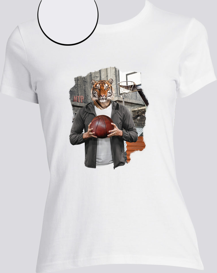 T-shirt blanc tigre femme