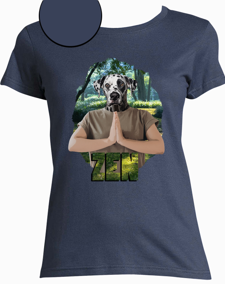 t-shirt chien yoga jeans  femme