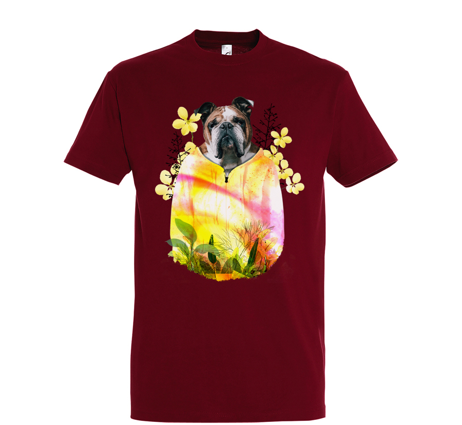 t-shirt chien fleur - homme chili