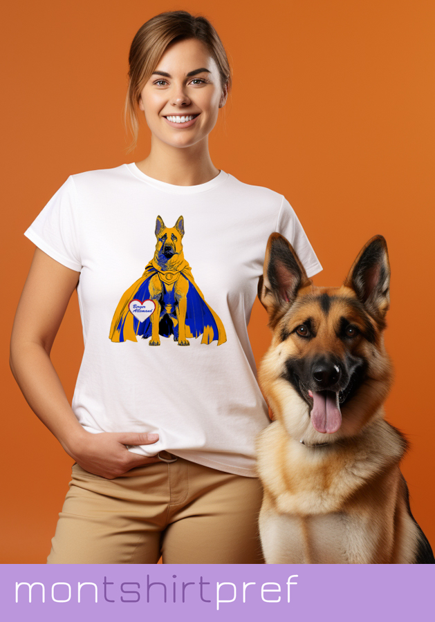 t-shirt femme motif berger allemand