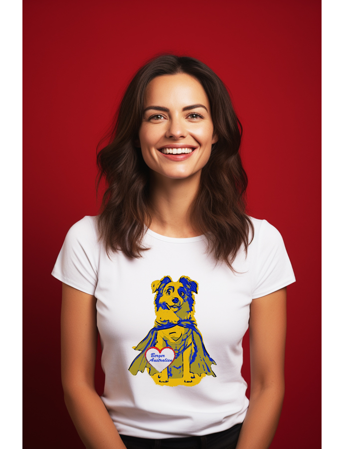 femme t-shirt berger australien
