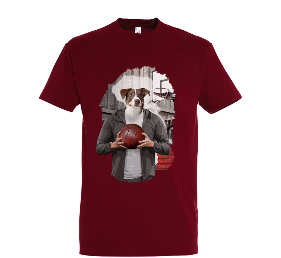 t-shirt chien basket - homme  chili