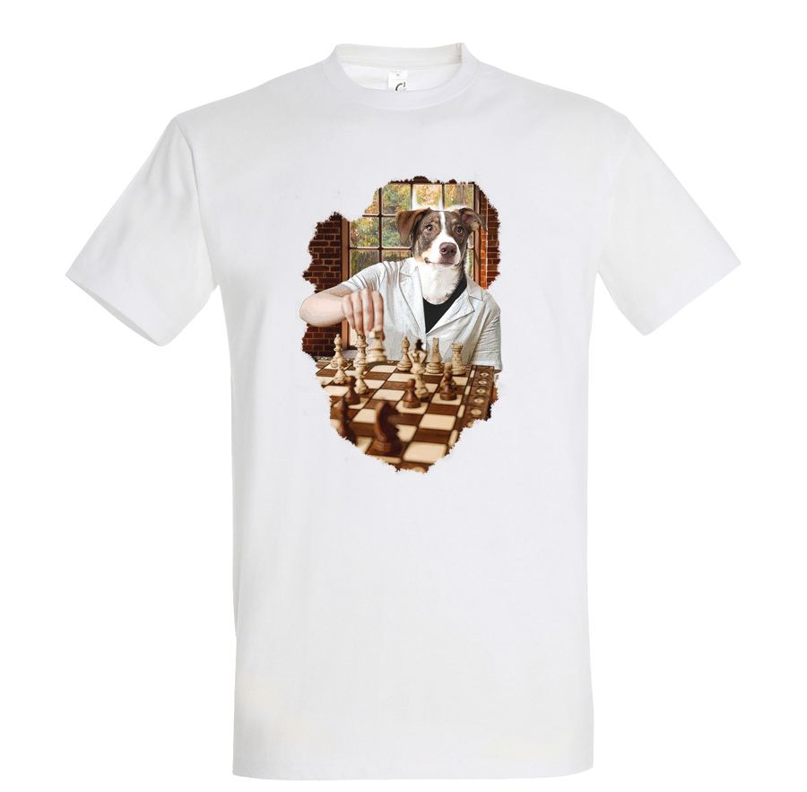 T-shirt chien échecs