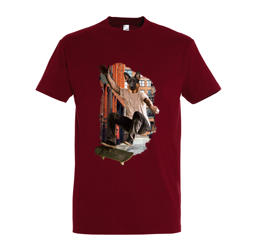 t-shirt chien skate - homme chili