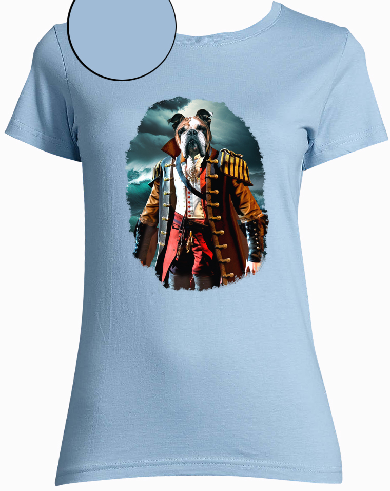 T-shirt bleu ciel pirate femme