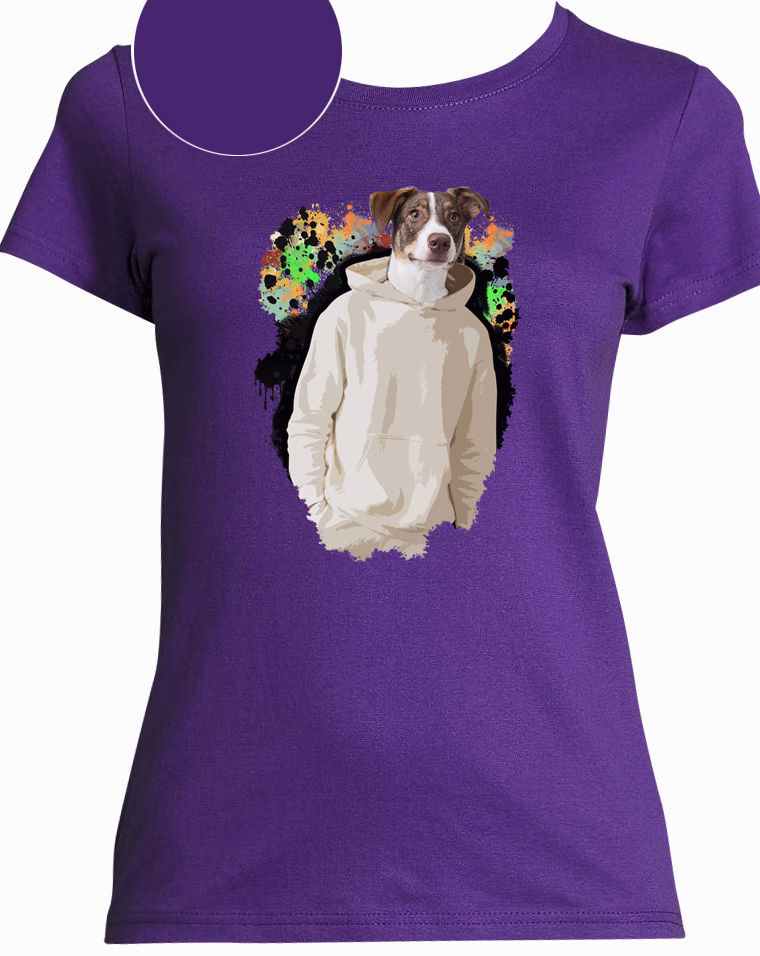 T-shirt violet dripping   femme