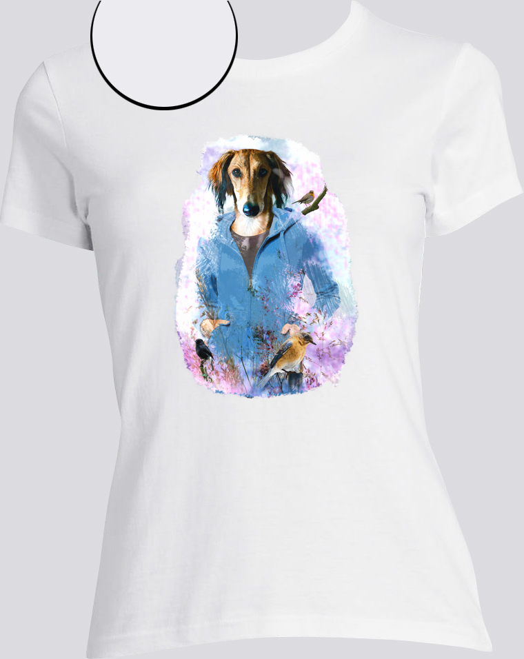 T-shirt chien oiseaux