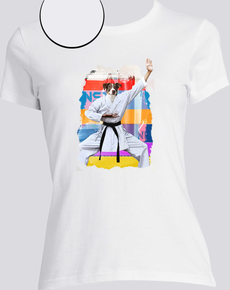 T-shirt blanc karate femme