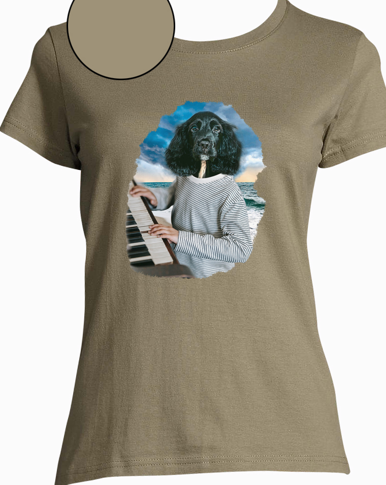 T-shirt kaki piano   femme