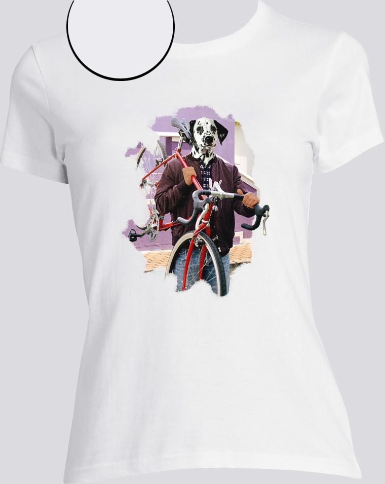 T-shirt chien vélo