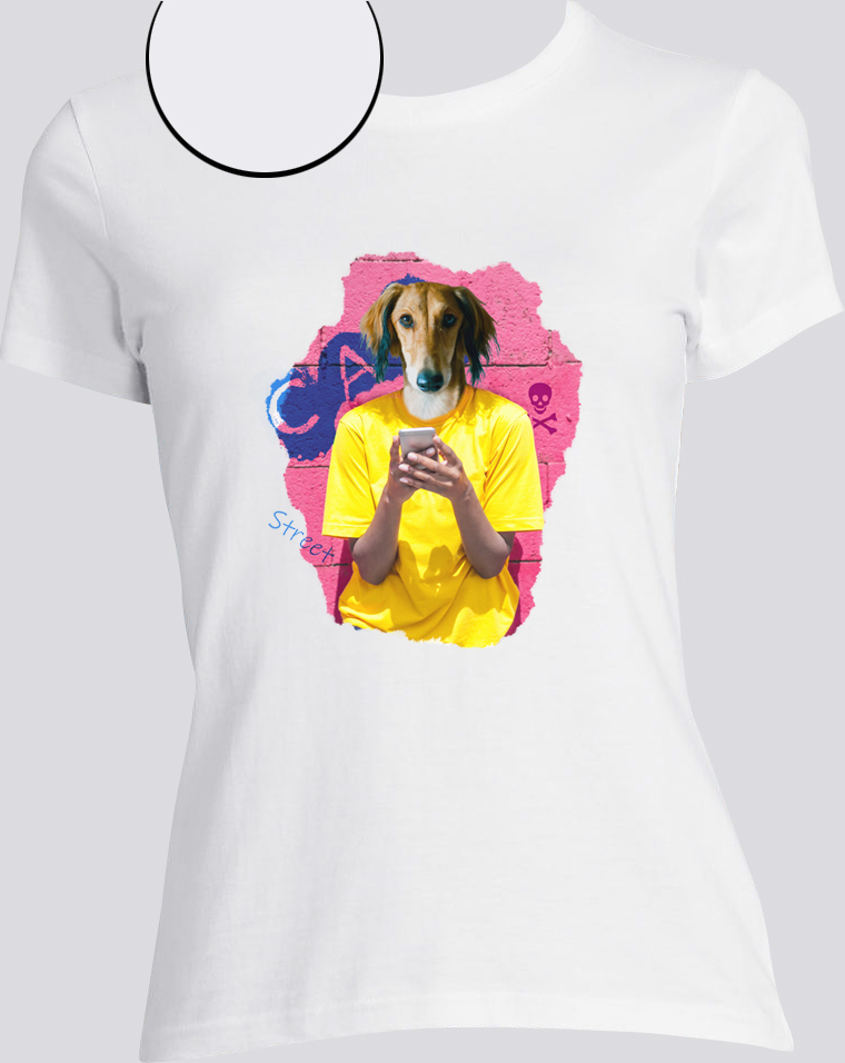 T-shirt blanc smartphone femme