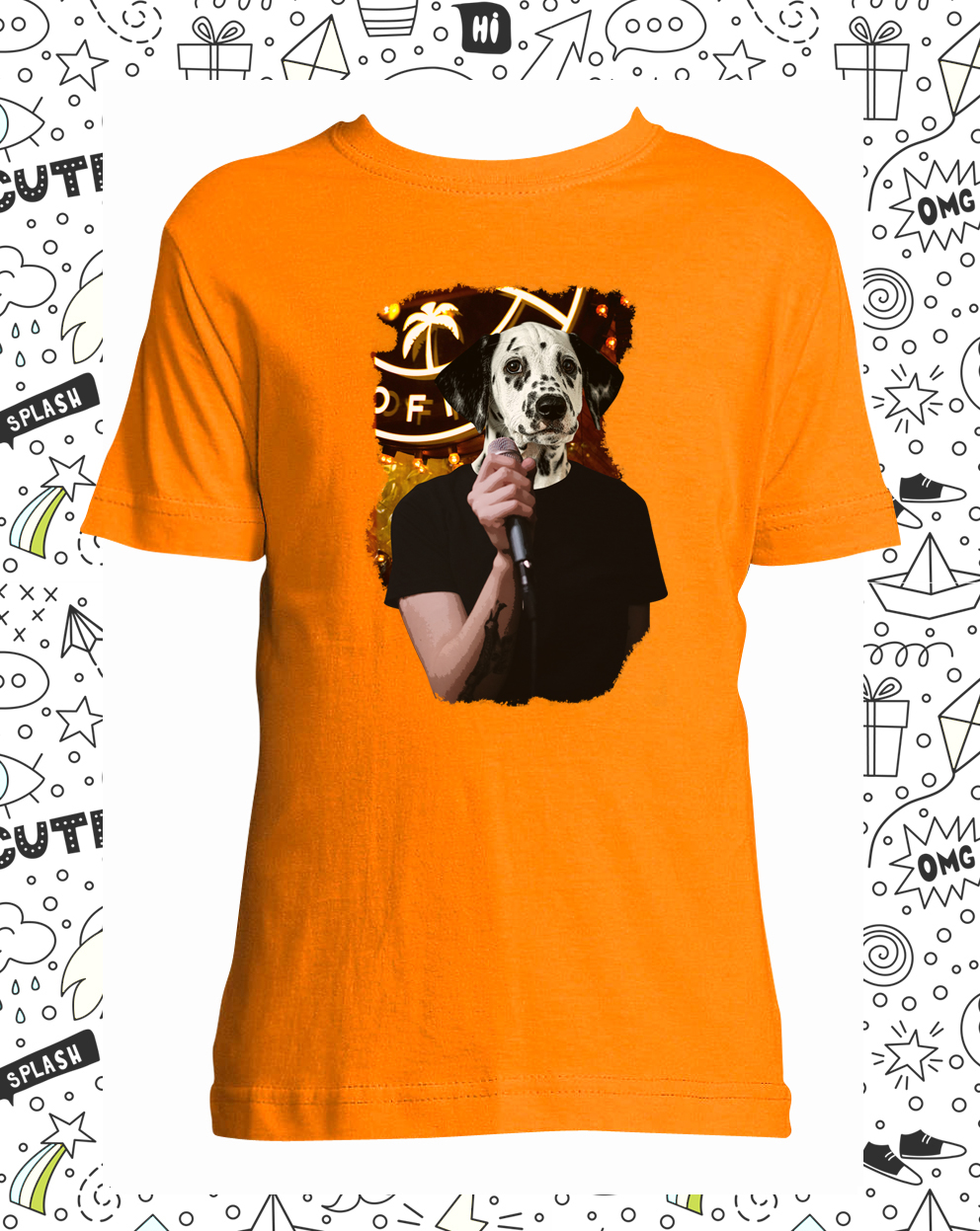 t-shirt chanteur orange enfant