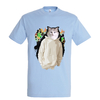 t-shirt homme dripping chat bleu ciel
