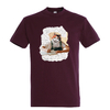 t-shirt bordeaux homme chat écriture