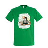 t-shirt vert homme chat écriture