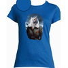 t-shirt chat aviatrice bleu roy femme