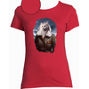 t-shirt chat aviatrice rouge  femme