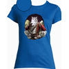 t-shirt chat mousquetaire bleu roy femme